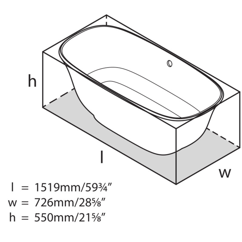 Amiata 59.75" x 28.625" Freestanding Soaking Bathtub with Void, Matted White, Traffic Black - Matte