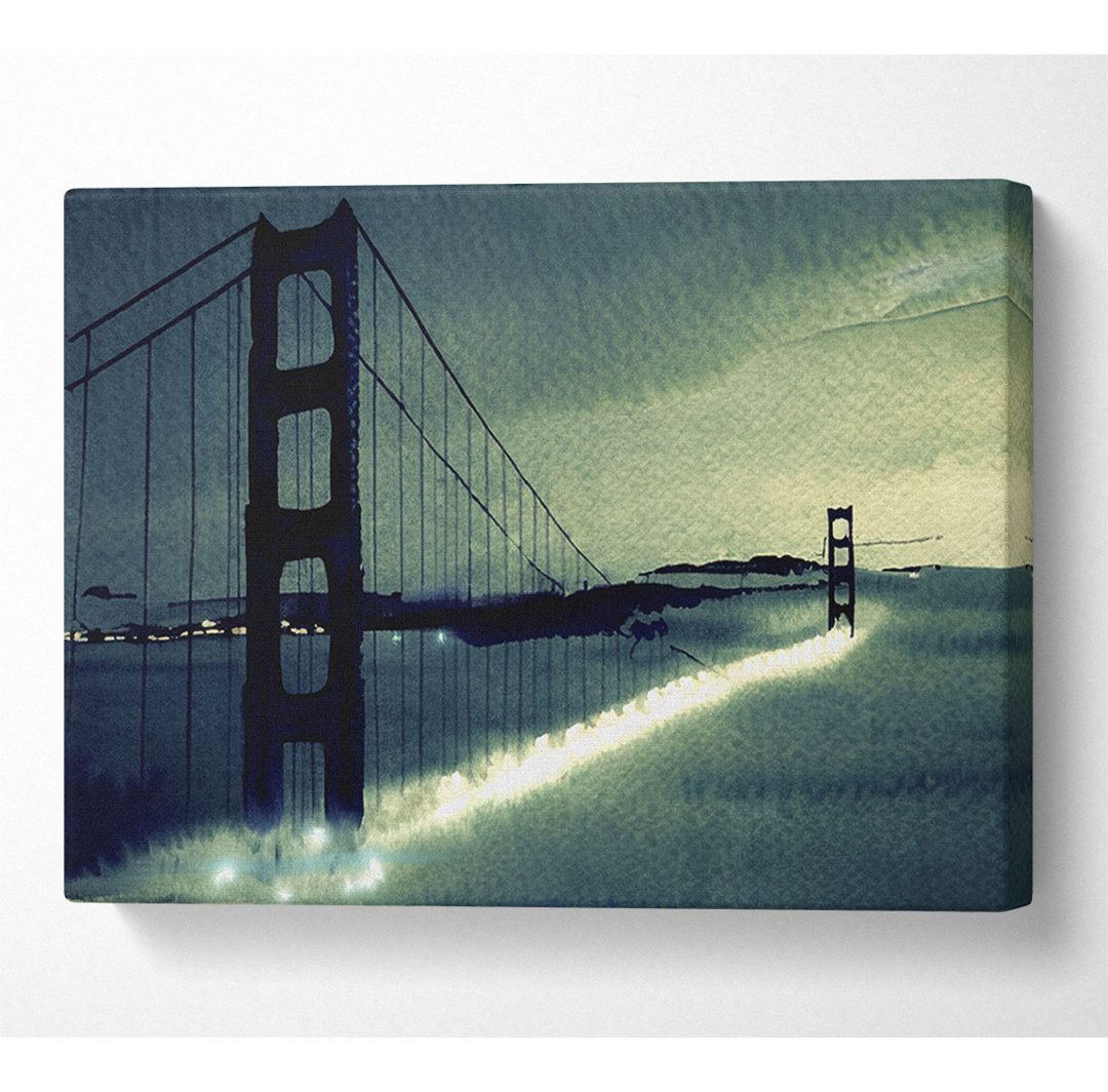 Golden Gate Bridge Light In The Fog - Kunstdrucke auf Leinwand - Wrapped Canvas