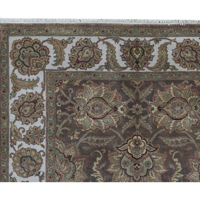 Trinity Wool Oriental Area Rug in Brown/Taupe