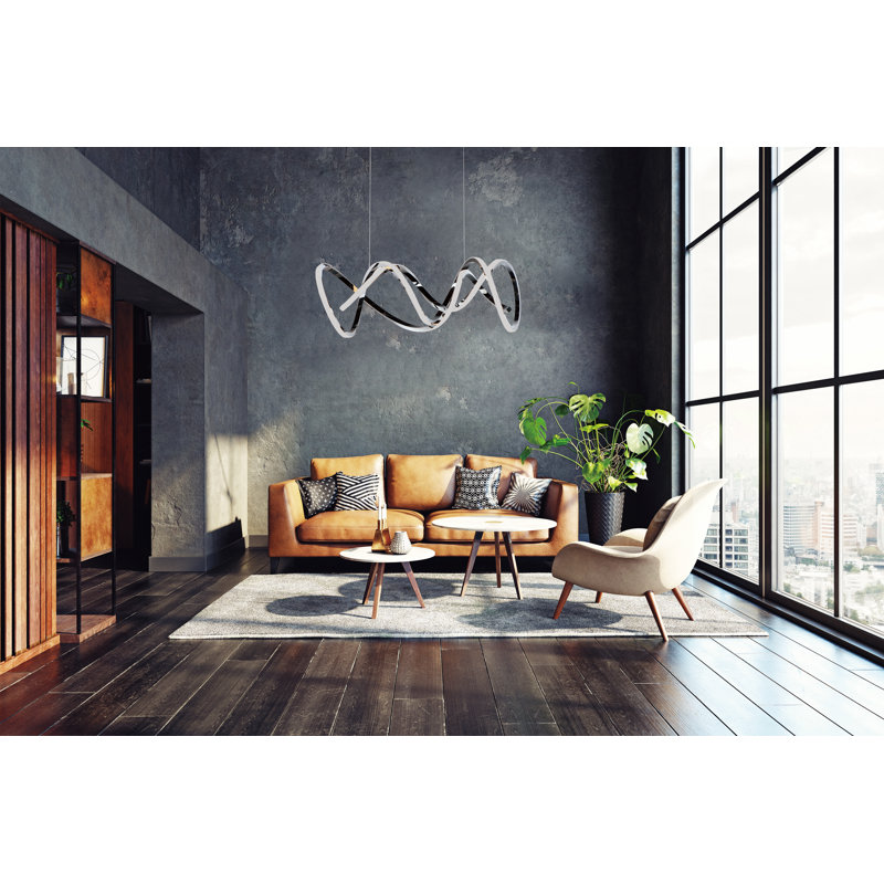 Alerich 1 - Light LED Single Pendant, Black Chrome