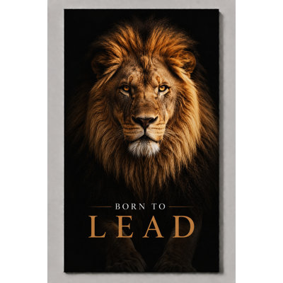 Reproduction d'art sur toile grand motif de lion, né pour diriger le lion, reproduction d'art sur toile