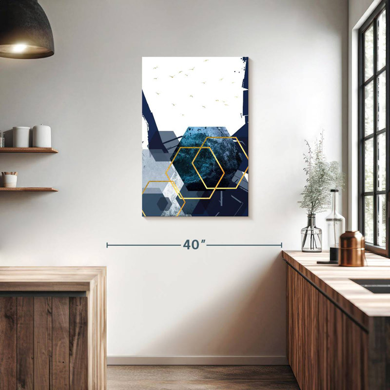 Hexagon Landscape Gold II, 36" H x 24" W