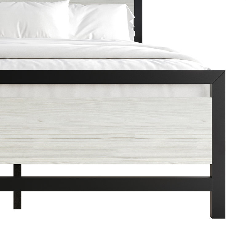 Vicent Metal Platform Bed, Light Gray, Full