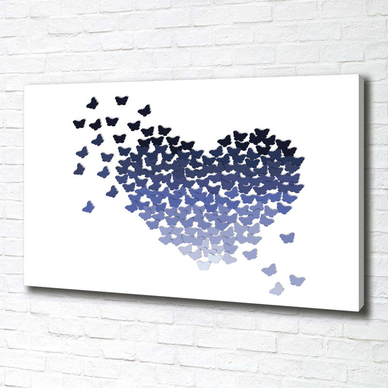 Heart From Butterflies - Wrapped Canvas Print