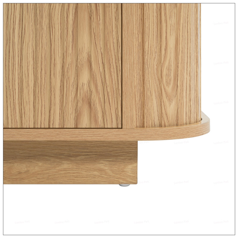 Wavy Storage Sideboard, Double-Door Buffet Cabinet With Adjustable Shelves, Suitable For Kitchen, Living Room, Hallway