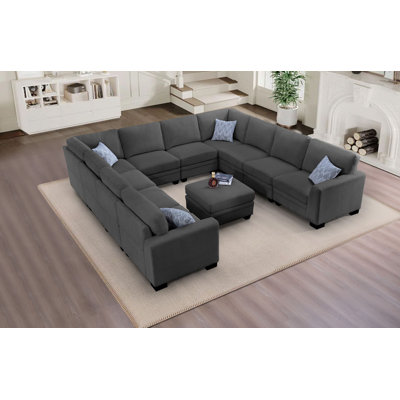 Corduroy U-Shaped Sectional Symmetrical
