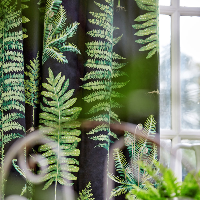 Fernery Fabric, Botanical Green/Charcoal