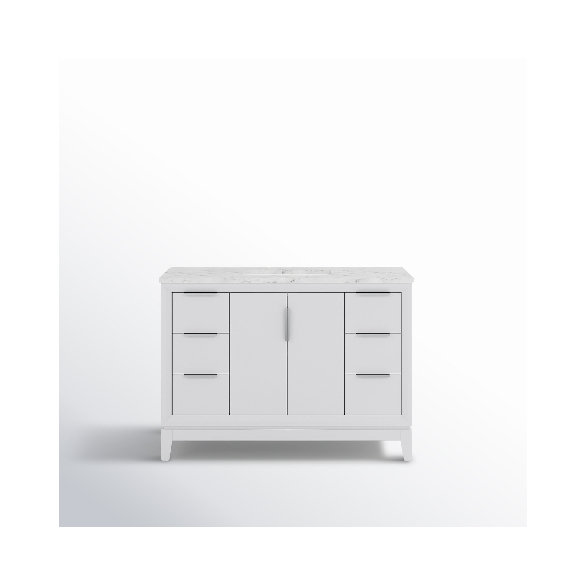 Belmar 48" Single Bathroom Vanity Set, Chrome, White