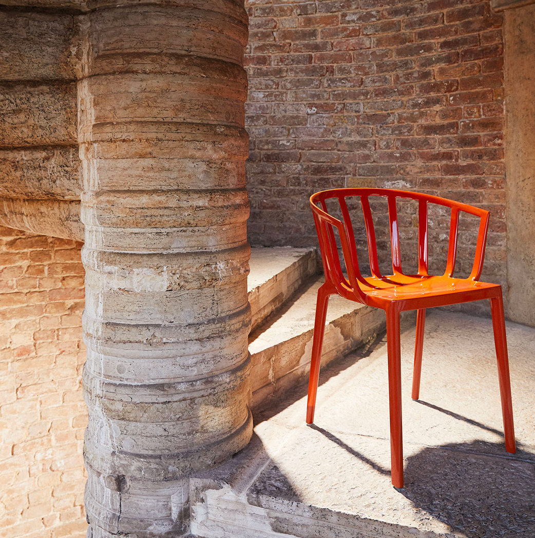 Venice Stackable Patio Armchair, Russet