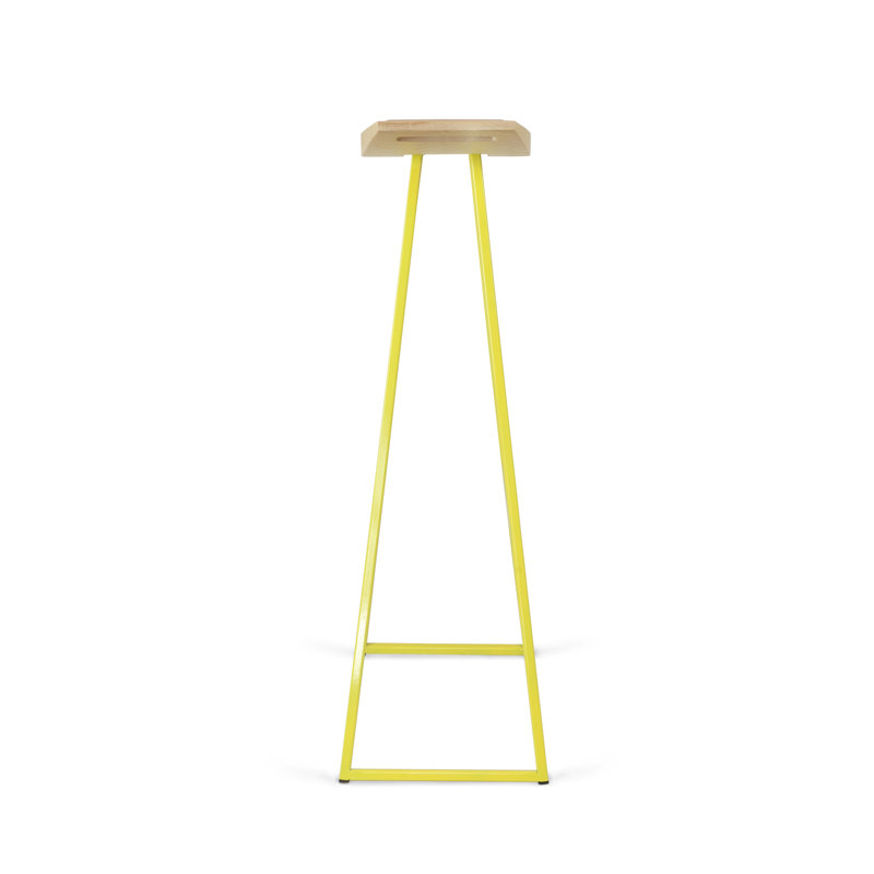 Robert Counter Stool with Metal Frame, Maple, Yellow, Bar Stool (30" Seat Height)