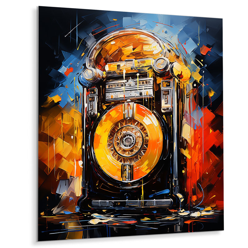 Jukebox Machine Neon Grooves 4 - Jukeboxes, art mural en métal, H 20 po x l 12 po x P 1 po
