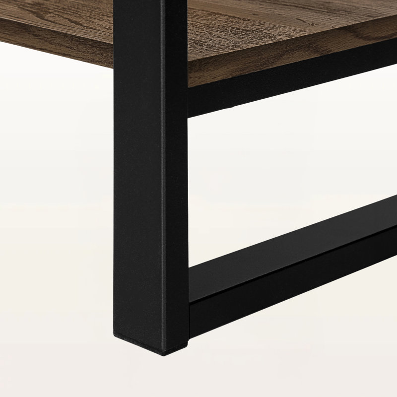 Console de hall d'entrée moderne en métal laminé brun Kaisley, H 31,87 po x l 47,13 po x P 11,81 po