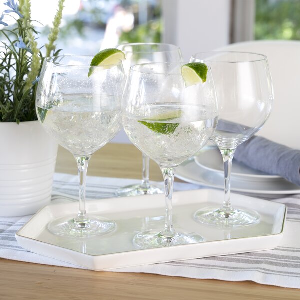 Acopa 9 oz. Stemless Wine Glass with Slate Tasting Plate Set - 12/Case