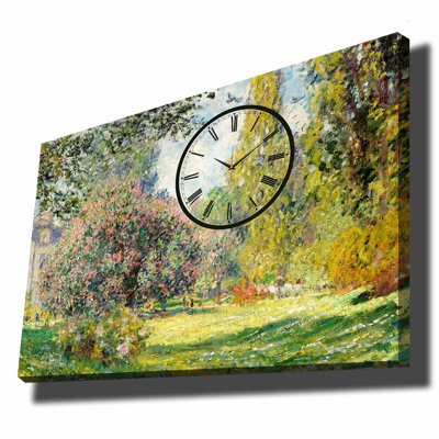 Horloge murale élégante en toile 27,6 po x 39,4 po | Toile 100% suède avec cadre 100% bois (épaisseur: 1,1 pouce) | Parfait pour la décoration intérieure, garde-temps élégant pour le salon et le bureau, design unique