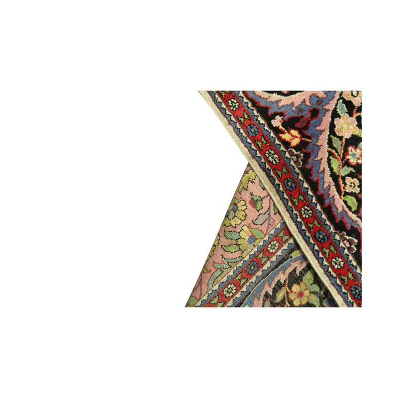 Kashmir Silk Oriental Area Rug in Red/Green