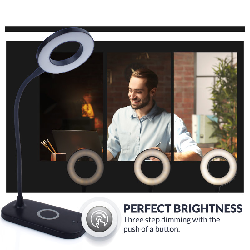 Yates Adjustable USB Desk Lamp, Black
