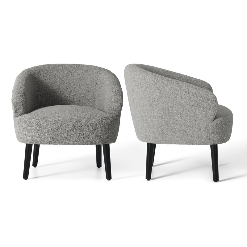 Fauteuil demi-tonneau Bayville, Mélange de polyester gris