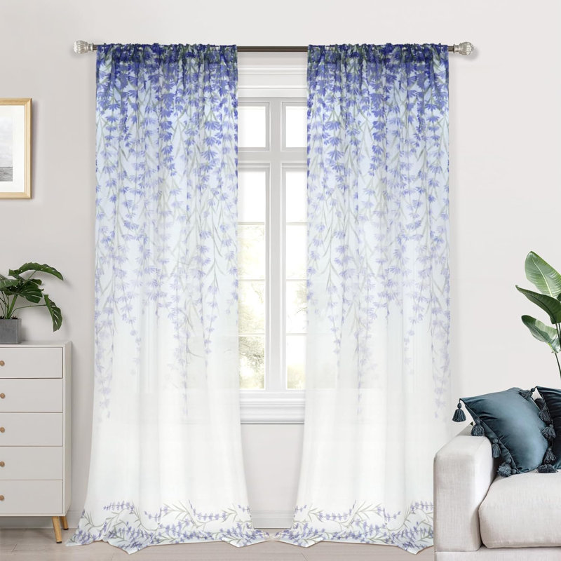 Paire de rideaux transparents Ridlee Ployester, L 52 po x L 84 po