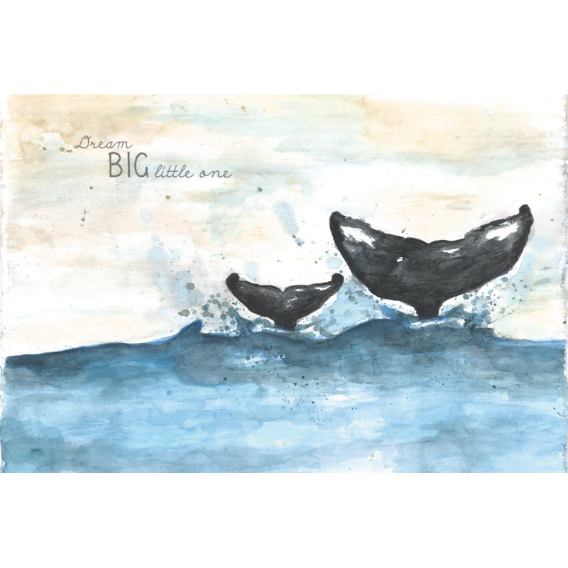 Dream Big Whale Tales - Wrapped Canvas Painting, 51cm H x 76cm W x 3.8cm D