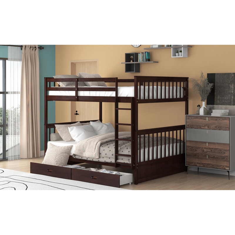 Bunk Bed In Rich With Ladders & Storage Functional Compartments