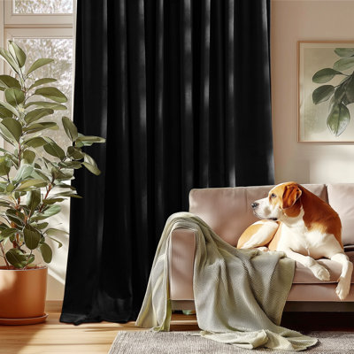 Velvet Curtains Thermal Insulated Sound Reducing Heavy Matt Heat & Chill Resistant Drapes for Home Decoration, 2 Panel