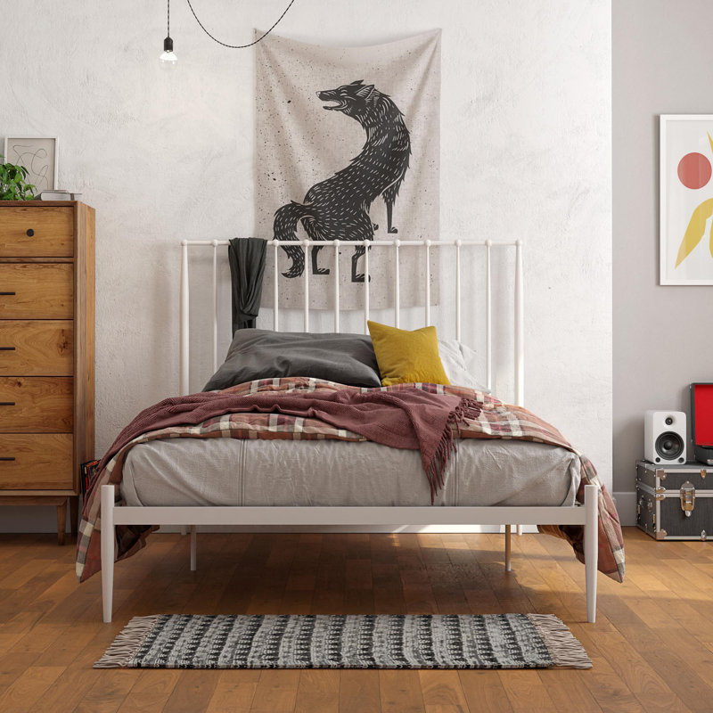 Wolak Metal Bed, Kingsize (5'), White