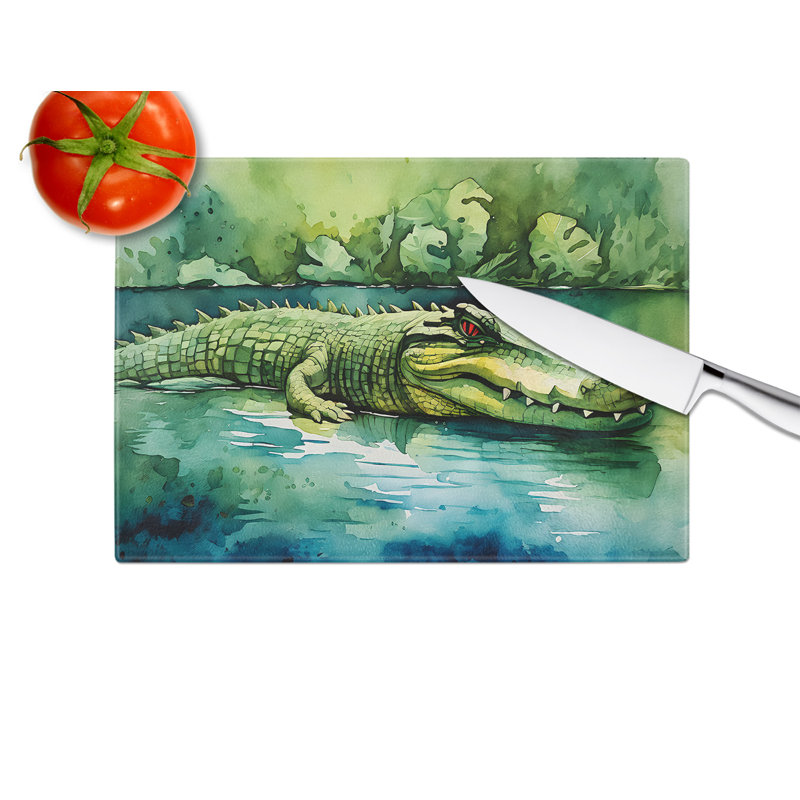 Crocodile Glass Cutting Board Large