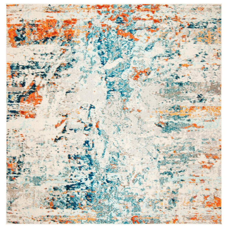 Daisetta Abstract Hand Woven Area Rug, Square 201 cm