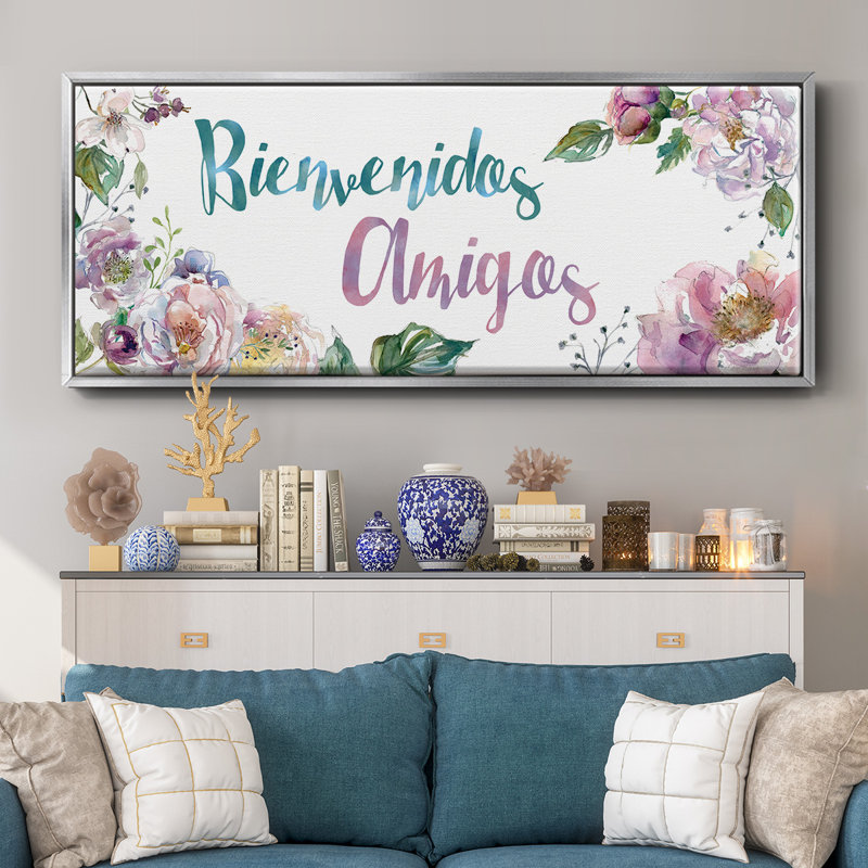 Bienvenidos Amigos - Toile encadrée, H 20 po x l 50 po