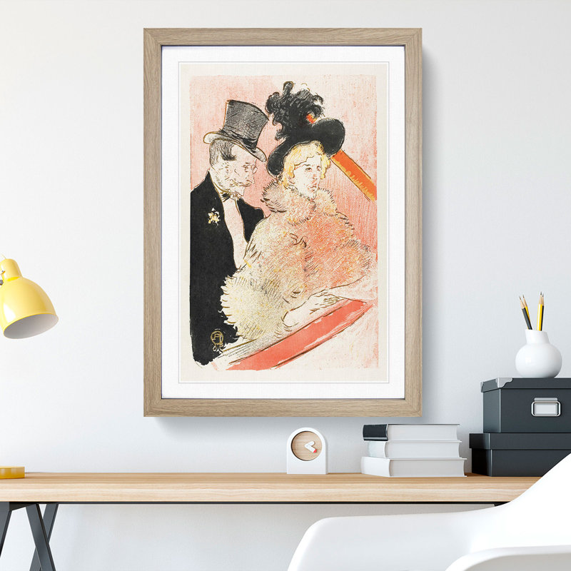 At the Concert by Henri De Toulouse-Lautrec - Picture Frame Painting, Oak Framed, 65cm H x 48cm W x 2cm D