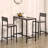 3 Piece Bar Table and Chairs, Industrial Dining Table Set for 2, Counter Height Kitchen Table with Bar stools