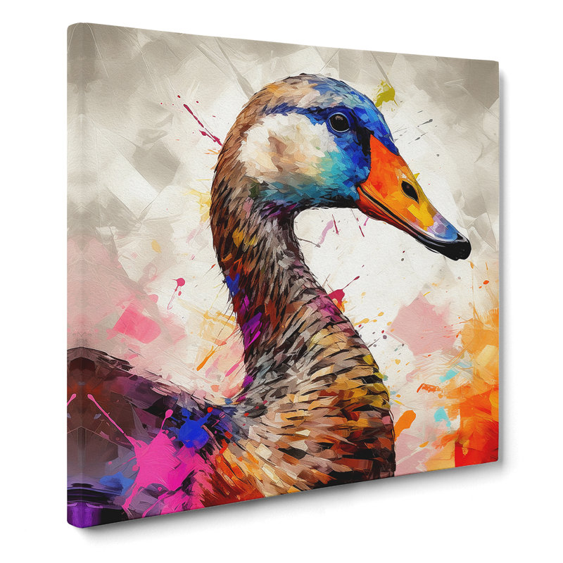 Goose Abstract Art No.1 - Wrapped Canvas, 35cm H x 35cm W x 3cm D