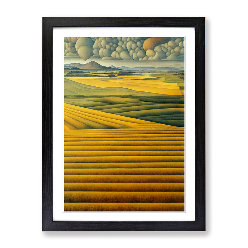 Wheat Field - Single Picture Frame Painting, Black, 34cm H x 25cm W x 2cm D