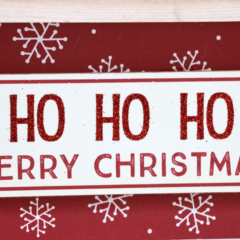 Panneau de table en bois Ho Ho Ho Merry Christmas