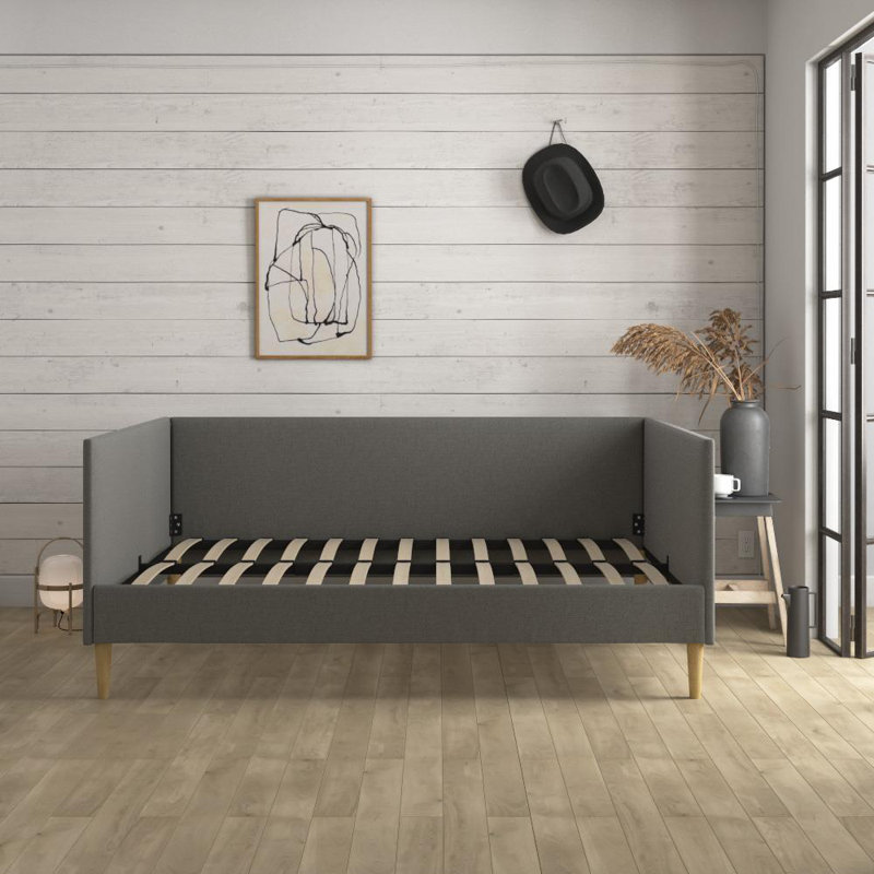 Chadlee Upholstered Daybed, Gray Linen, Queen