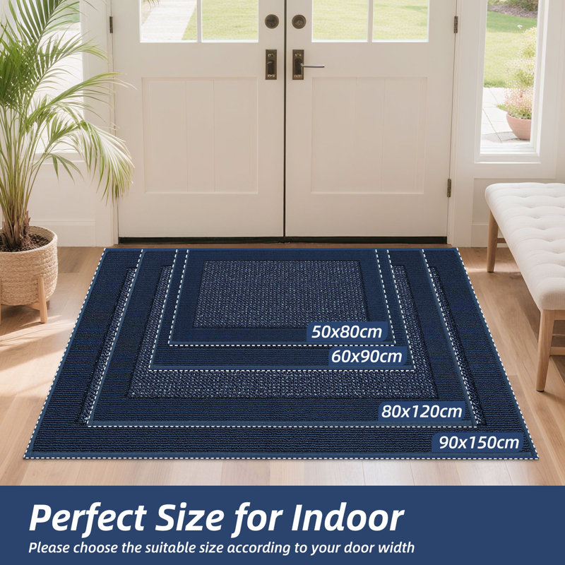Indoor Door Mat, Dirt Trapper Door Mats Non-Slip Entryway Rugs Washable, Resist Dirt Absorbent Welcome Mat, Low Profile Floor Mats for Front Back Door and Entryway