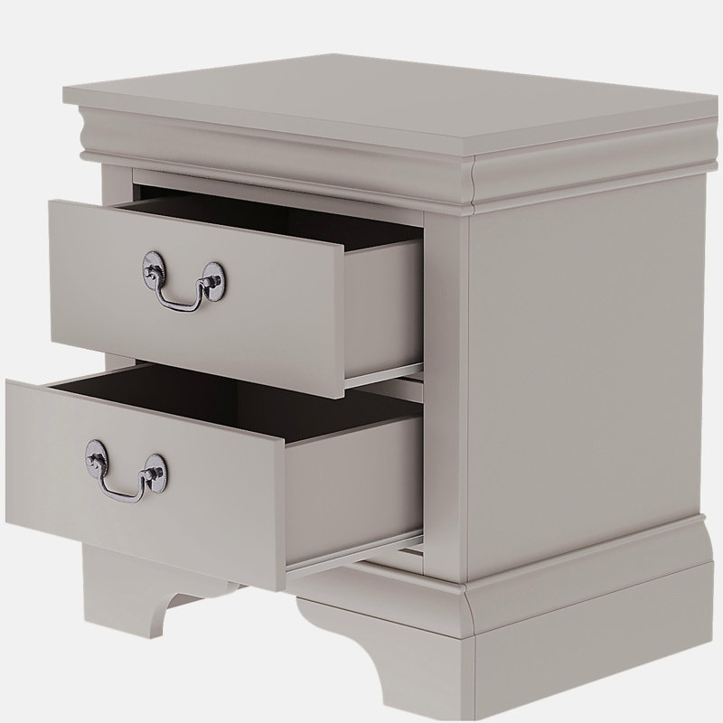 Table de chevet classique en bois blanc, Blanc