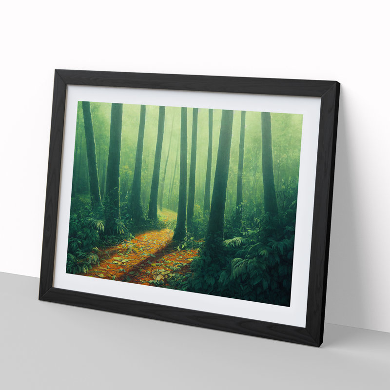 Stimulating Summer Forest - Framed Print, Black Framed, 46cm H x 64cm W x 2cm D