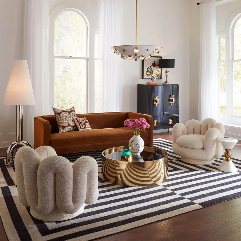 Serpentine Swivel Barrel Chair