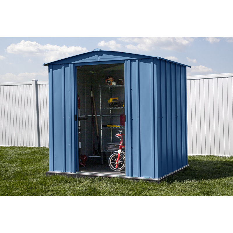 Classic Steel Storage Shed, 6X5, Blue Grey, Blue 