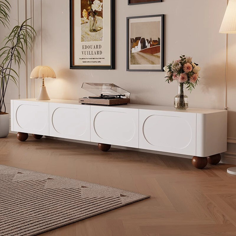 Meuble télé moderne en bois manufacturé noir, 94.49, Beige