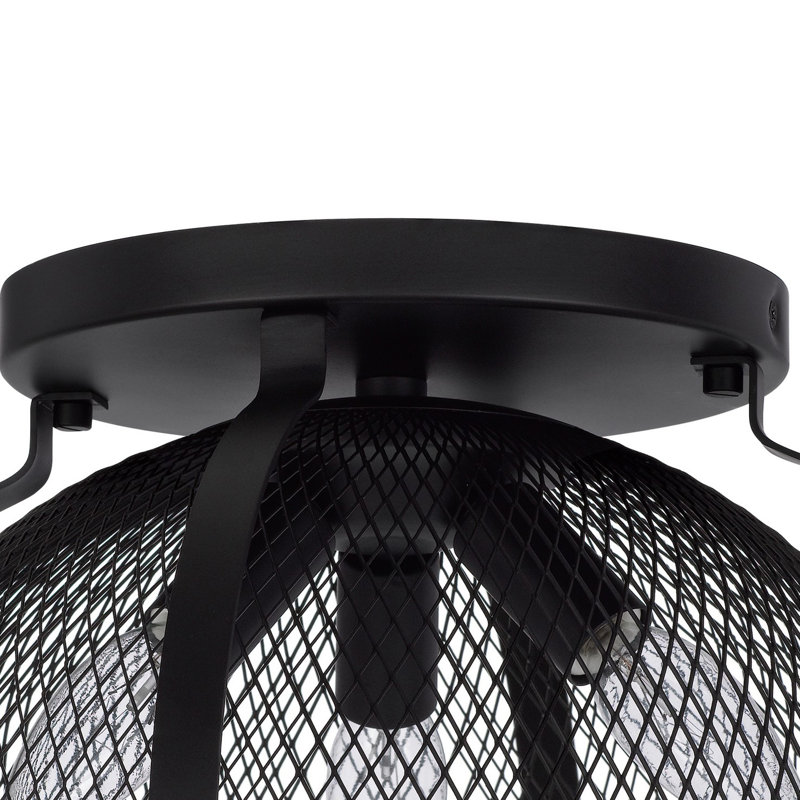 Plafonnier semi-encastré 16 po Monty, abat-jour en maille noire