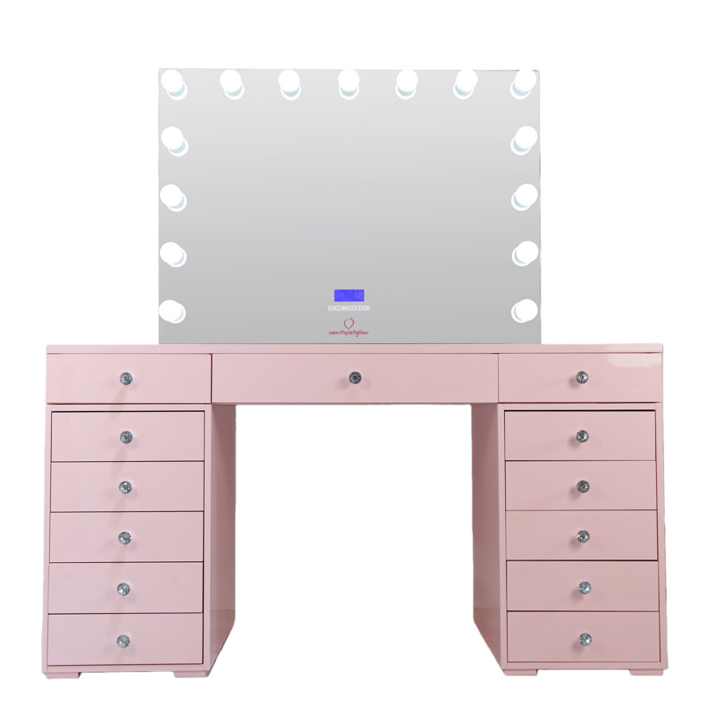 Glam & Glow – Smart Vanity Set Pink Edition — 13 Drawers, Pink