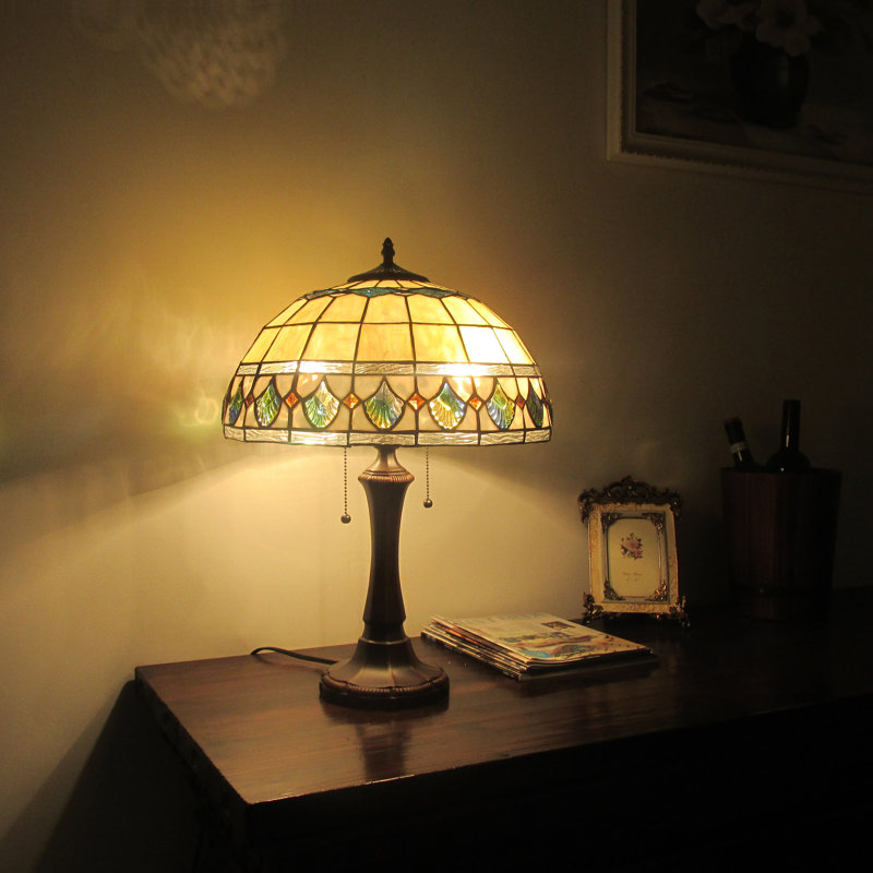 Lampe de table géométrique 22 po 2 lumières tiffany Una