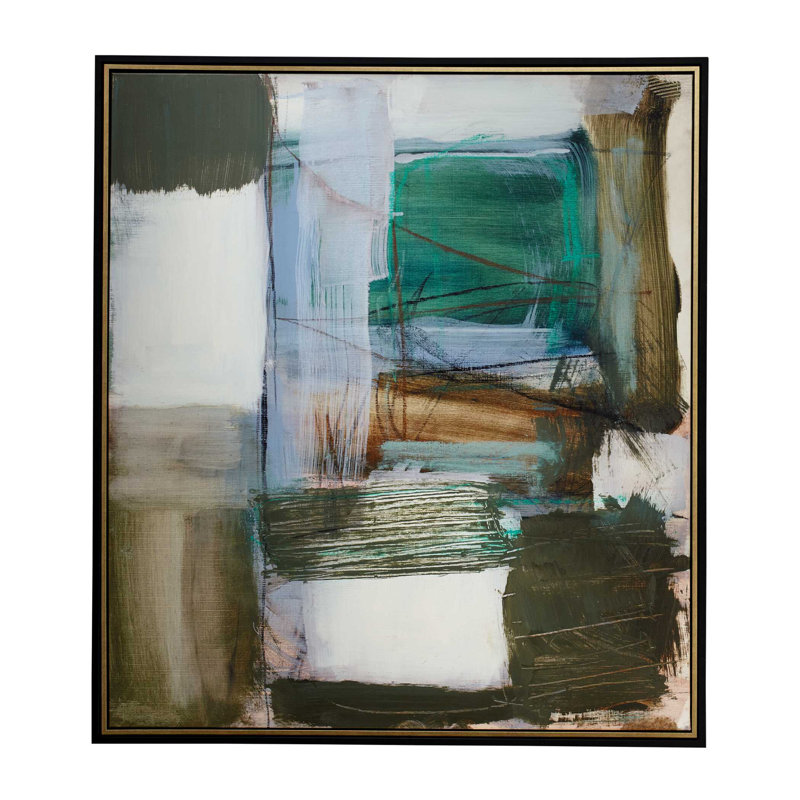 Uttermost Green Fields Framed Abstract Canvas