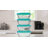 Libbey Serve It 8-Piece Glass Storage Bowl Set with 6-Cup Containers and Blue Plastic Lids