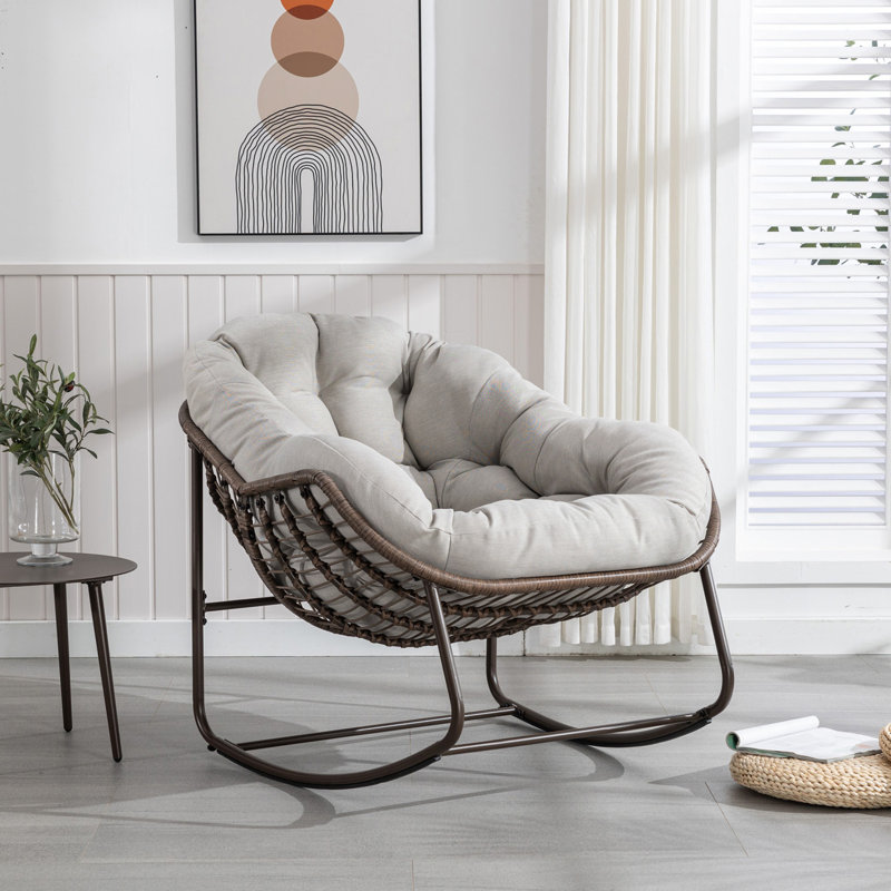 Wicker Outdoor Lounge Chair, Beige