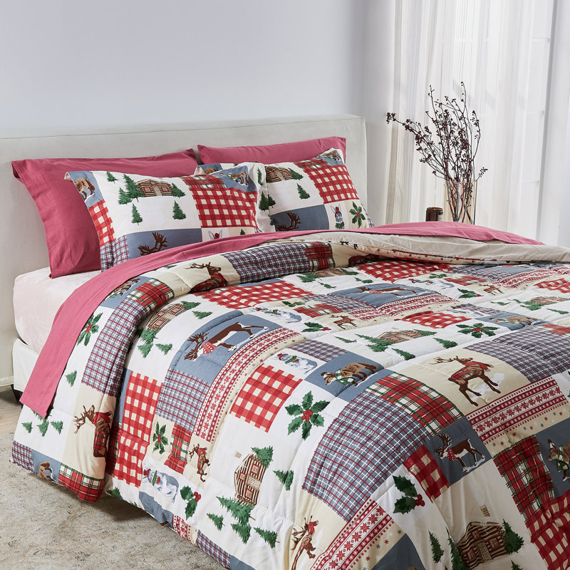 Ensemble d'édredon en duvet synthétique Holiday, Édredon pour lit simple + 1 taie décorative stan, Érable douillet