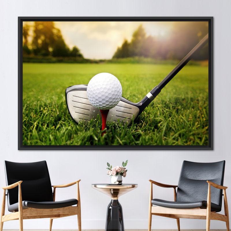 Stylish Golfer Canvas Art Poster - Perfect Gift for Golf Players - Man Cave Artwork, Framed Print without Mat, Black