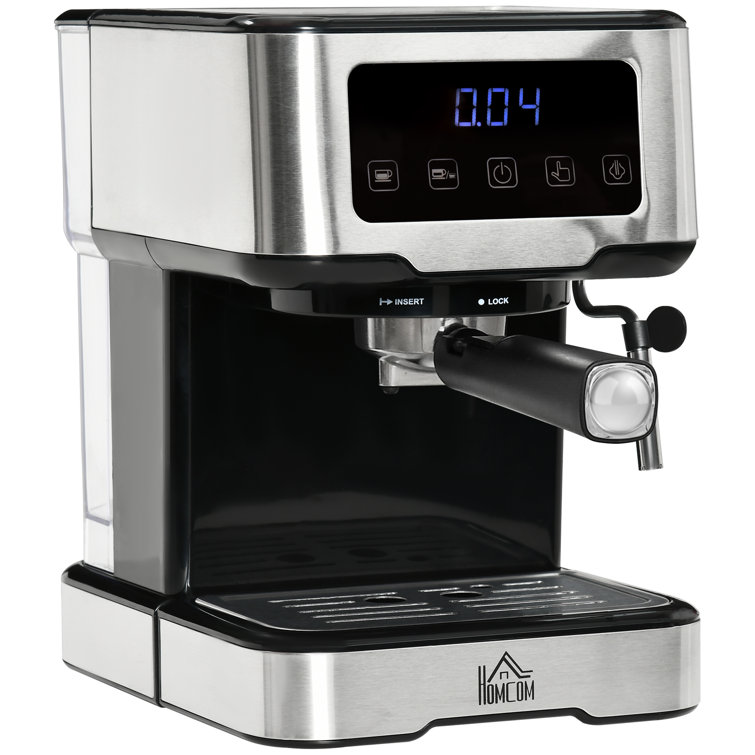 Mr. Coffee Espresso and Cappuccino Machine, Programmable Coffee Maker with Automatic Milk Frother and 15-Bar Pump, Stainless Steel,Silver